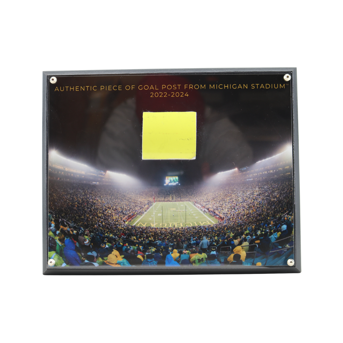 Michigan Wolverines Authentic 2022-2024 Used 2 Inch Big House Goalpost Plaque-Powers Sports Memorabilia