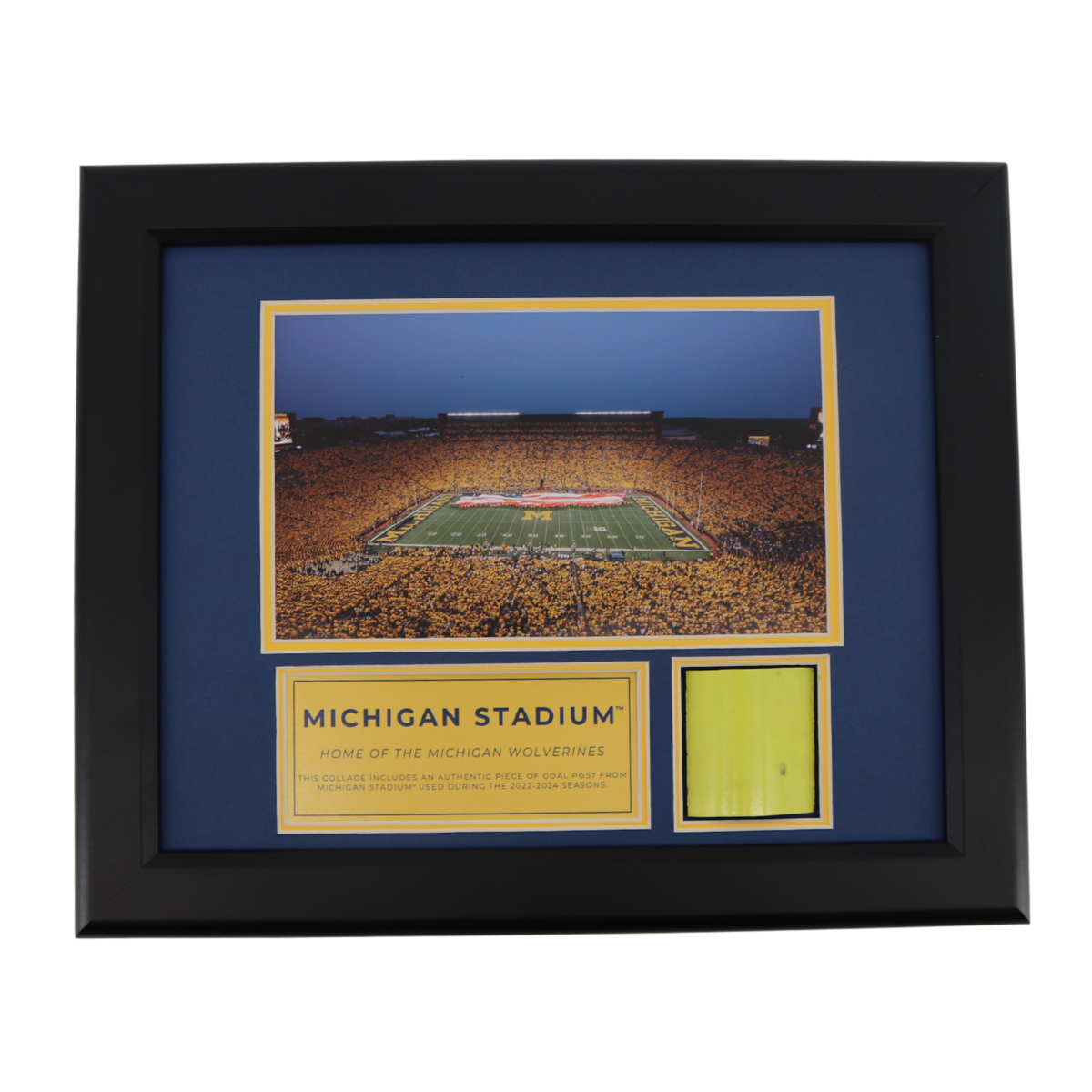 Michigan Wolverines Authentic 2022-2024 Used 2 inch Big House Goalpost Frame-Powers Sports Memorabilia