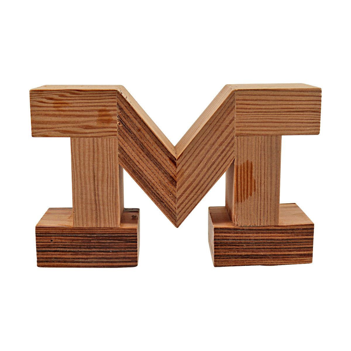 University of Michigan 3x5 Wood Block M Made from 1927 Authentic Bleacher Seat-Powers Sports Memorabilia