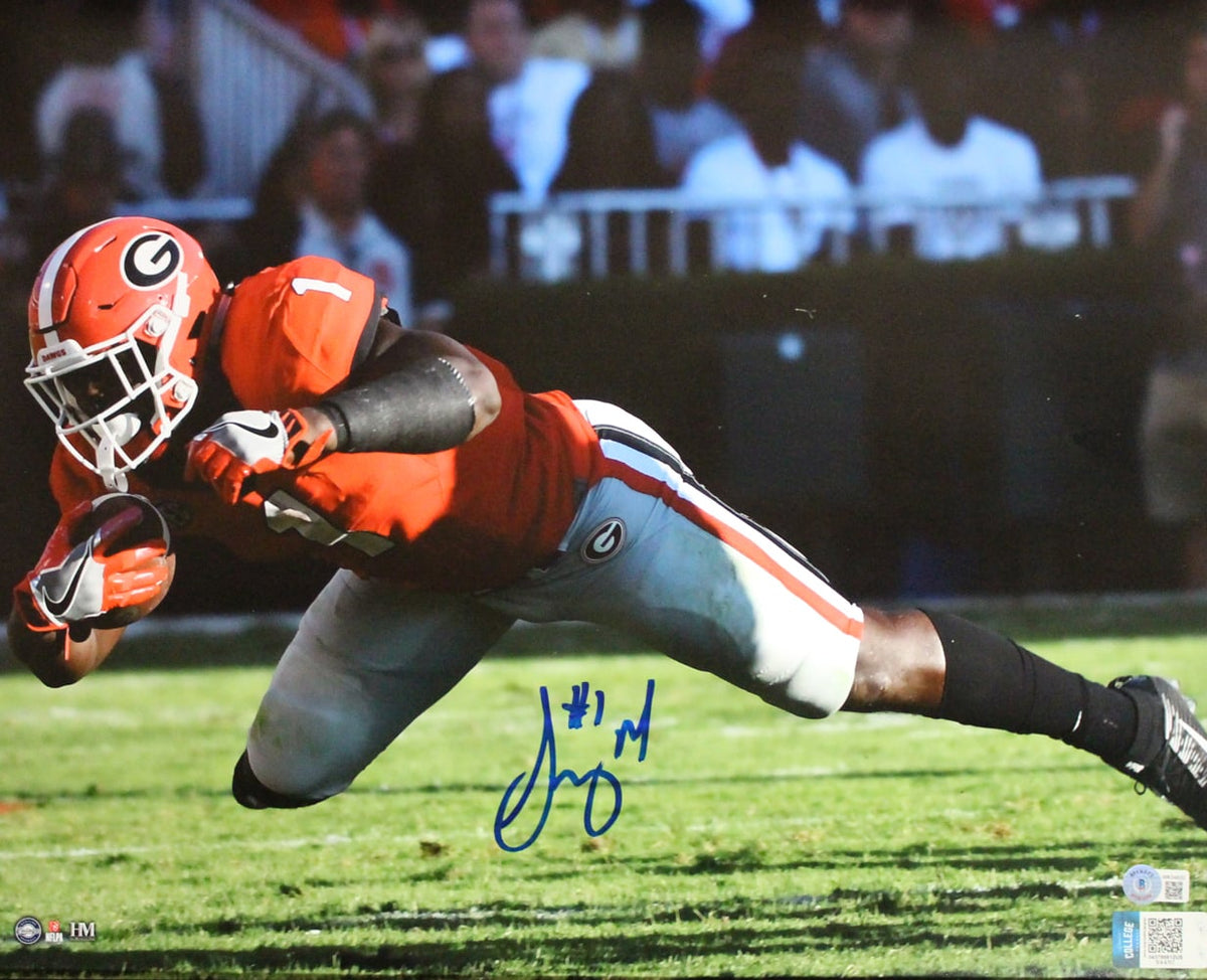 Sony Michel Signed Georgia Bulldogs 16x20 Photo – Beckett Authenticated-Powers Sports Memorabilia