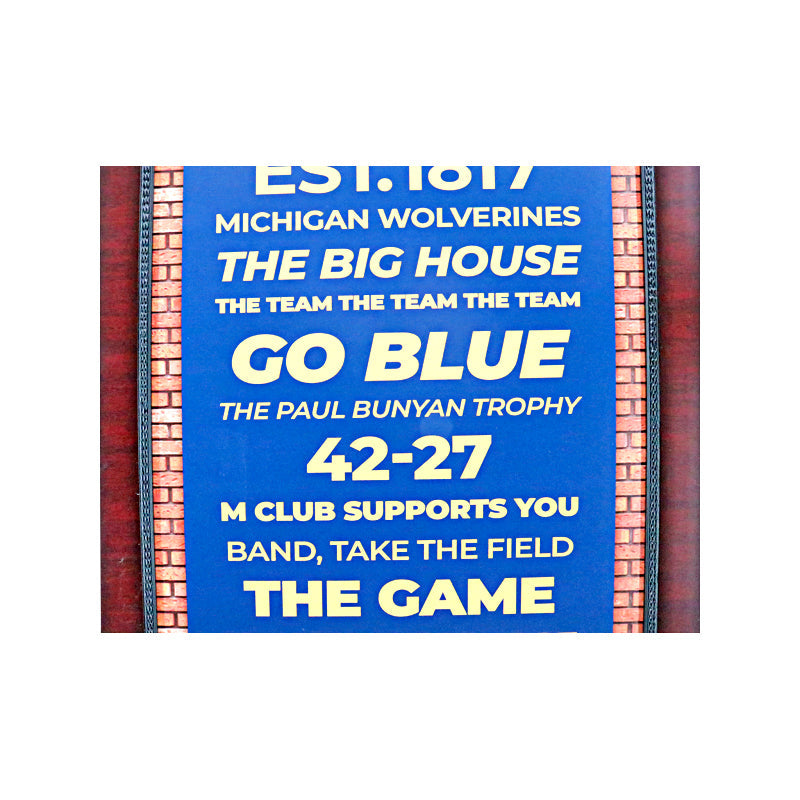 University of Michigan 16"x32" Framed Subway Sign-Powers Sports Memorabilia