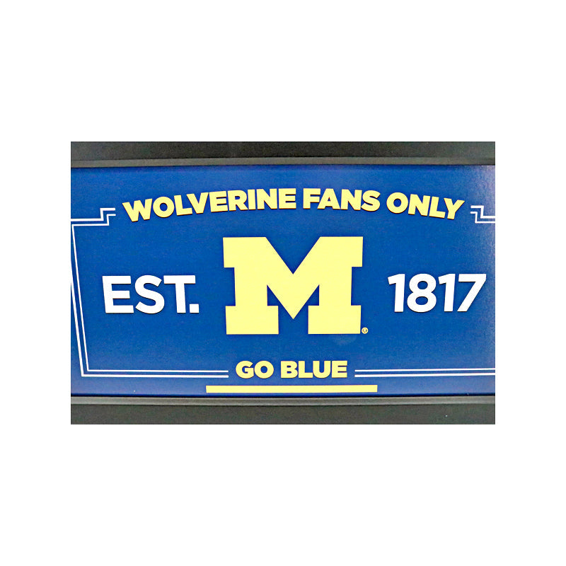 University of Michigan 10"x20" Framed Man Cave Sign-Powers Sports Memorabilia