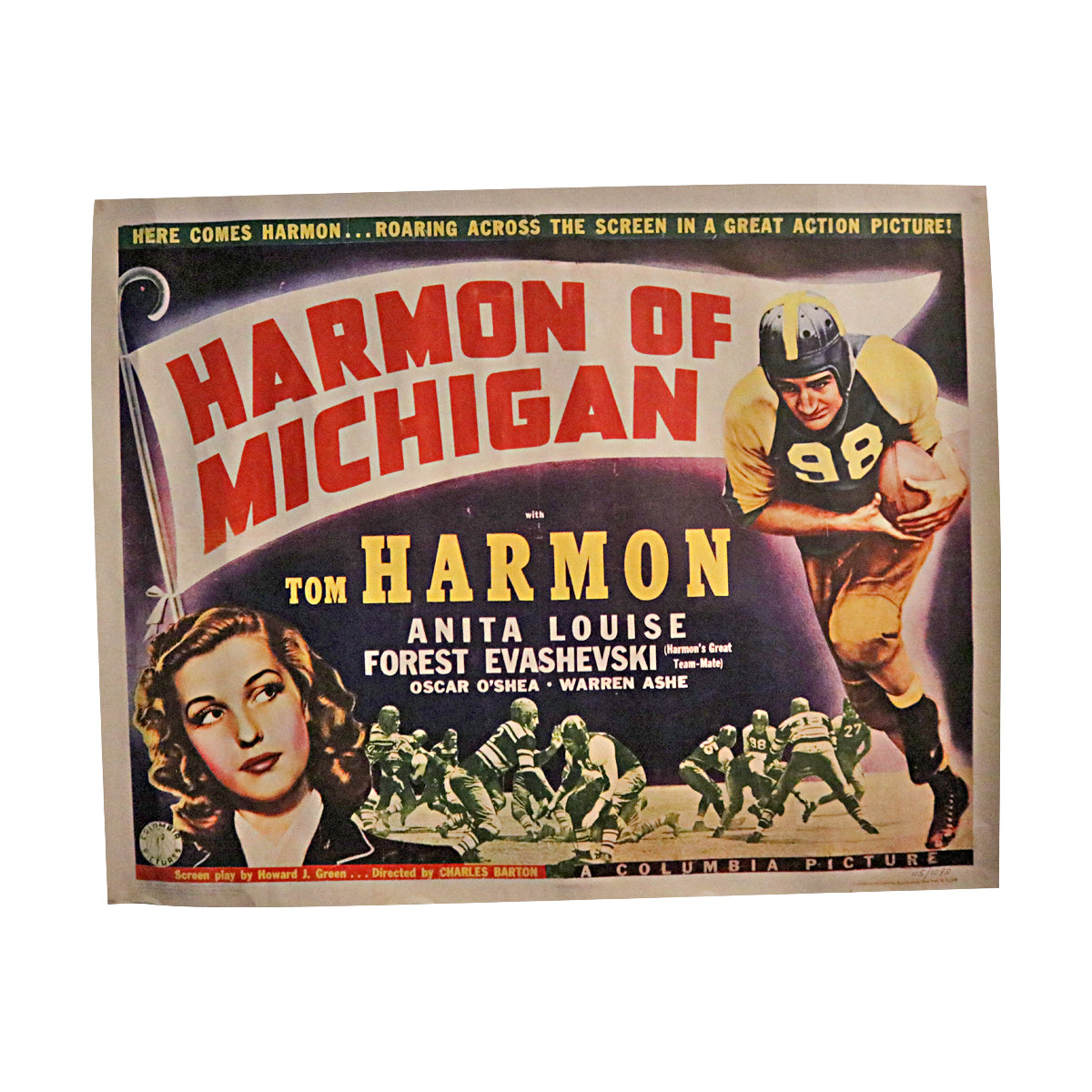 Harmon of Michigan 22x28 Replica Movie Poster LE 114/1098-Powers Sports Memorabilia