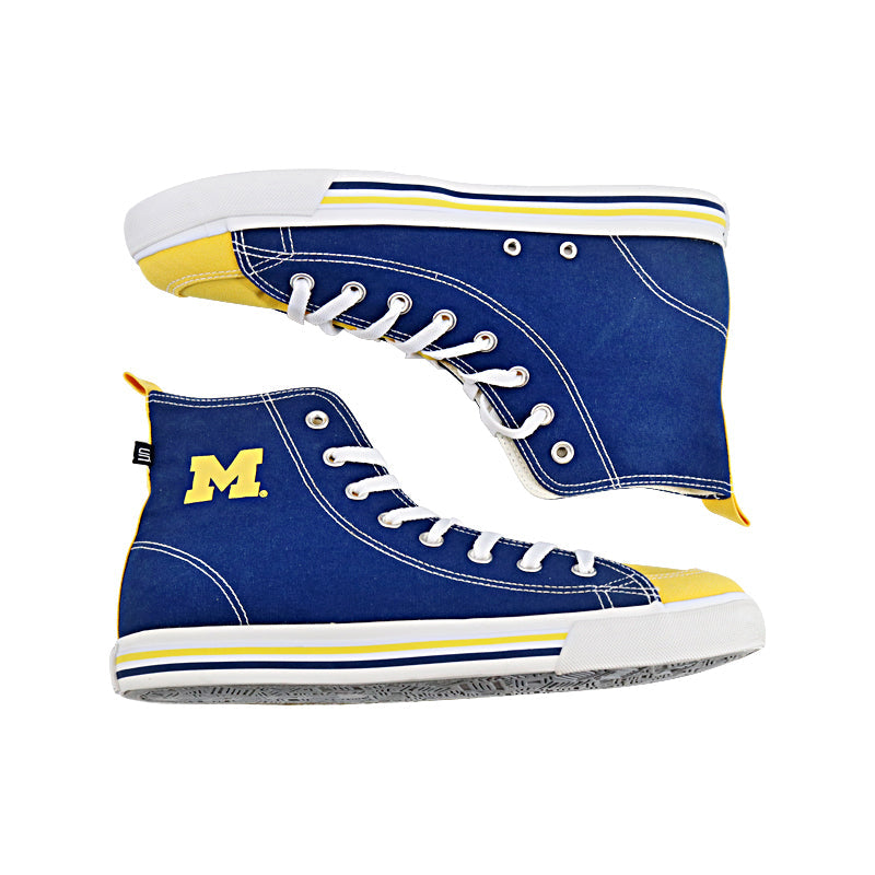 University of Michigan Skicks High Top Canvas Sneakers - Size 12-Powers Sports Memorabilia