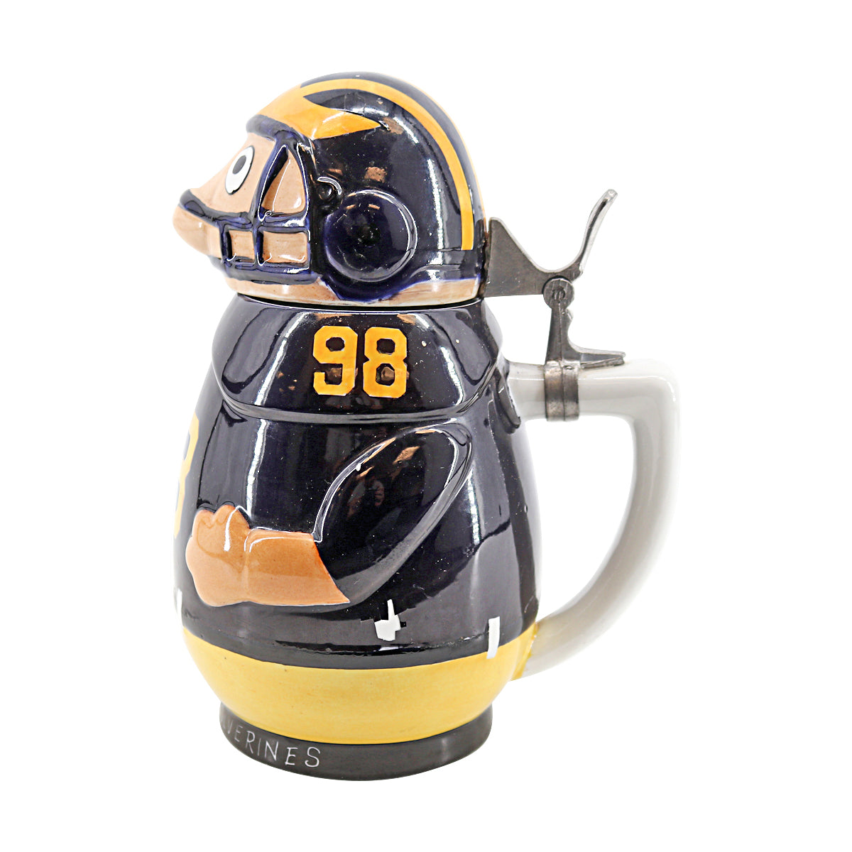 University of Michigan Wolverines' Vintage Football Player Character 8 Lidded Stein-Powers Sports Memorabilia