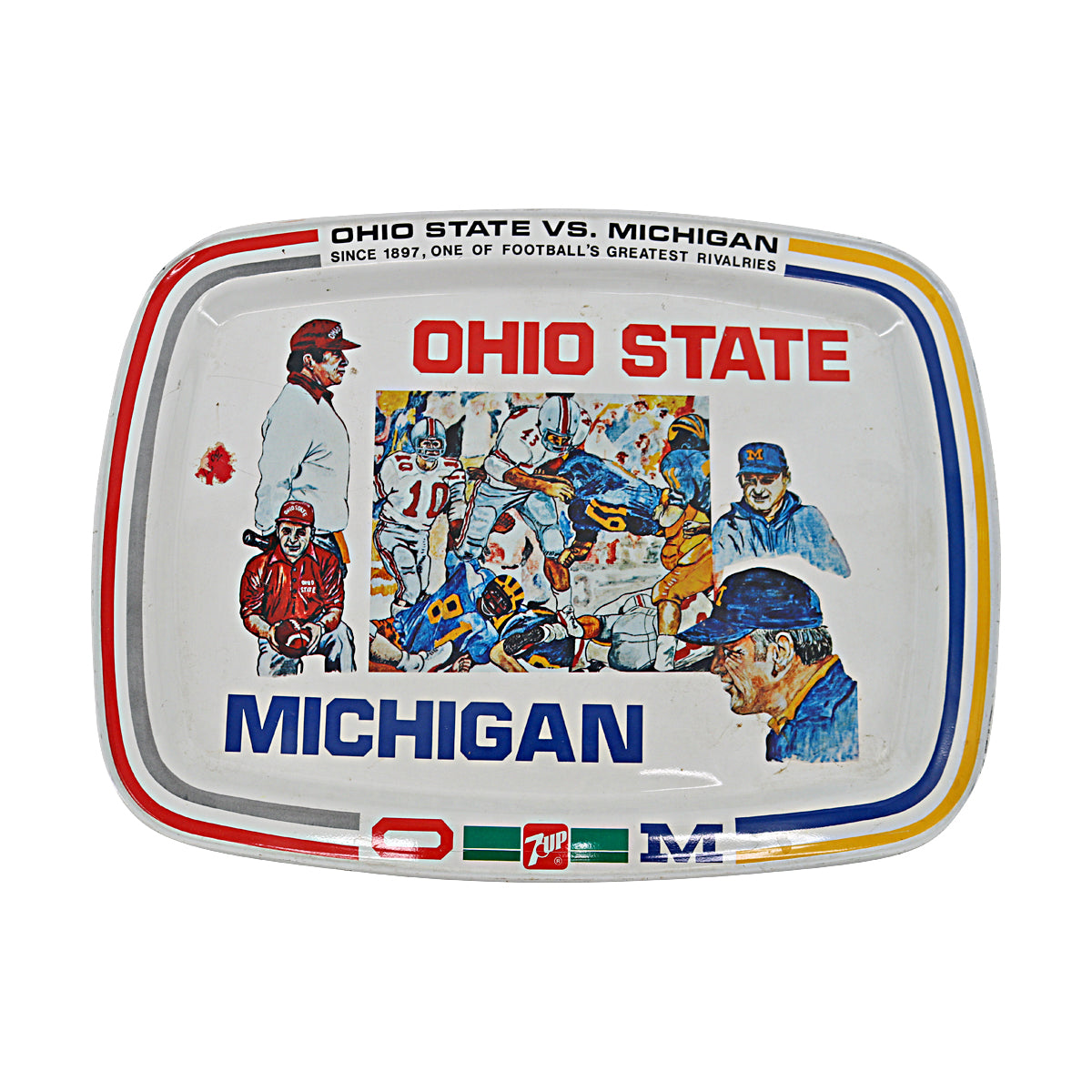 Michigan vs Ohio State 1980 Vintage 7UP Serving Tray Rare-Powers Sports Memorabilia