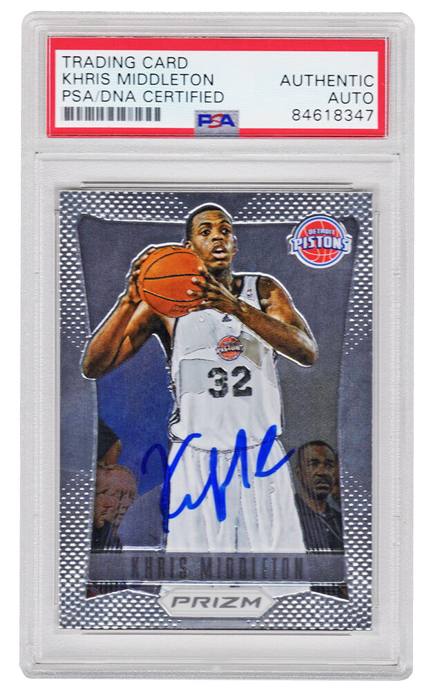 Khris Middleton Autographed Detroit Pistons 2012 Panini Prizm Rookie Card #285-Powers Sports Memorabilia