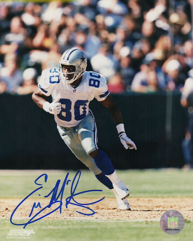 Ernie Mills Autographed Dallas Cowboys White Jersey Action 8x10 Photo-Powers Sports Memorabilia