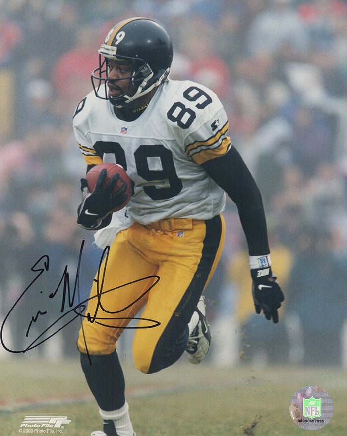 Ernie Mills Autographed Pittsburgh Steelers White Jersey Action 8x10 Photo-Powers Sports Memorabilia