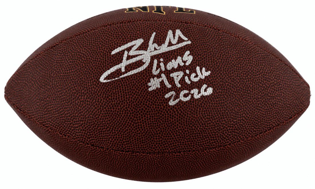 Blake Miller Autographed Wilson Super Grip Full Size NFL Football with Lions #1 Pick 2026-Powers Sports Memorabilia
