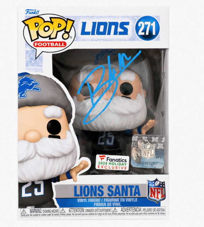 Blake Miller Autographed Detroit Lions SANTA Funko Pop Doll #271-Powers Sports Memorabilia