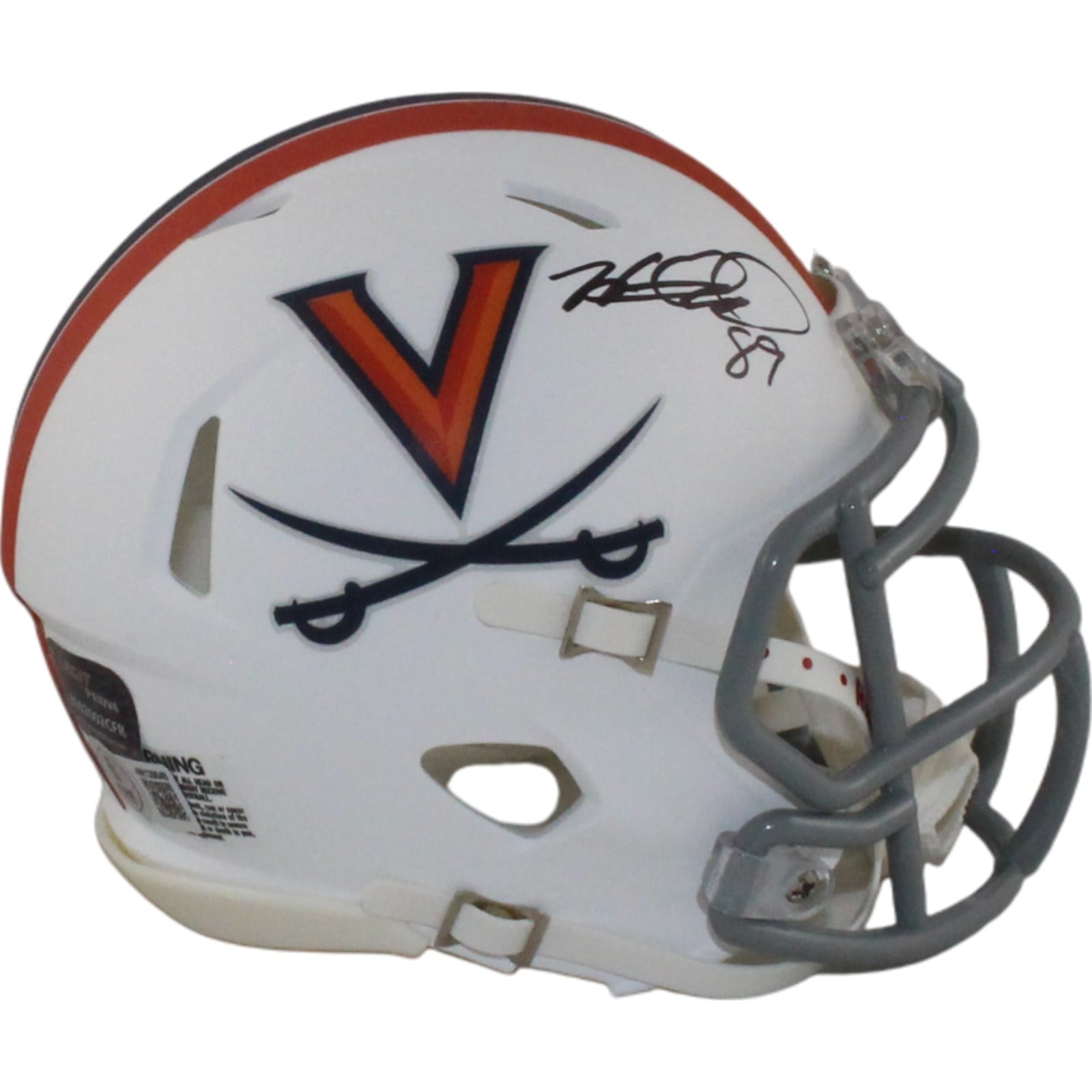 Heath Miller Signed Virginia Cavaliers Mini Helmet – Beckett Witness Authenticated-Powers Sports Memorabilia