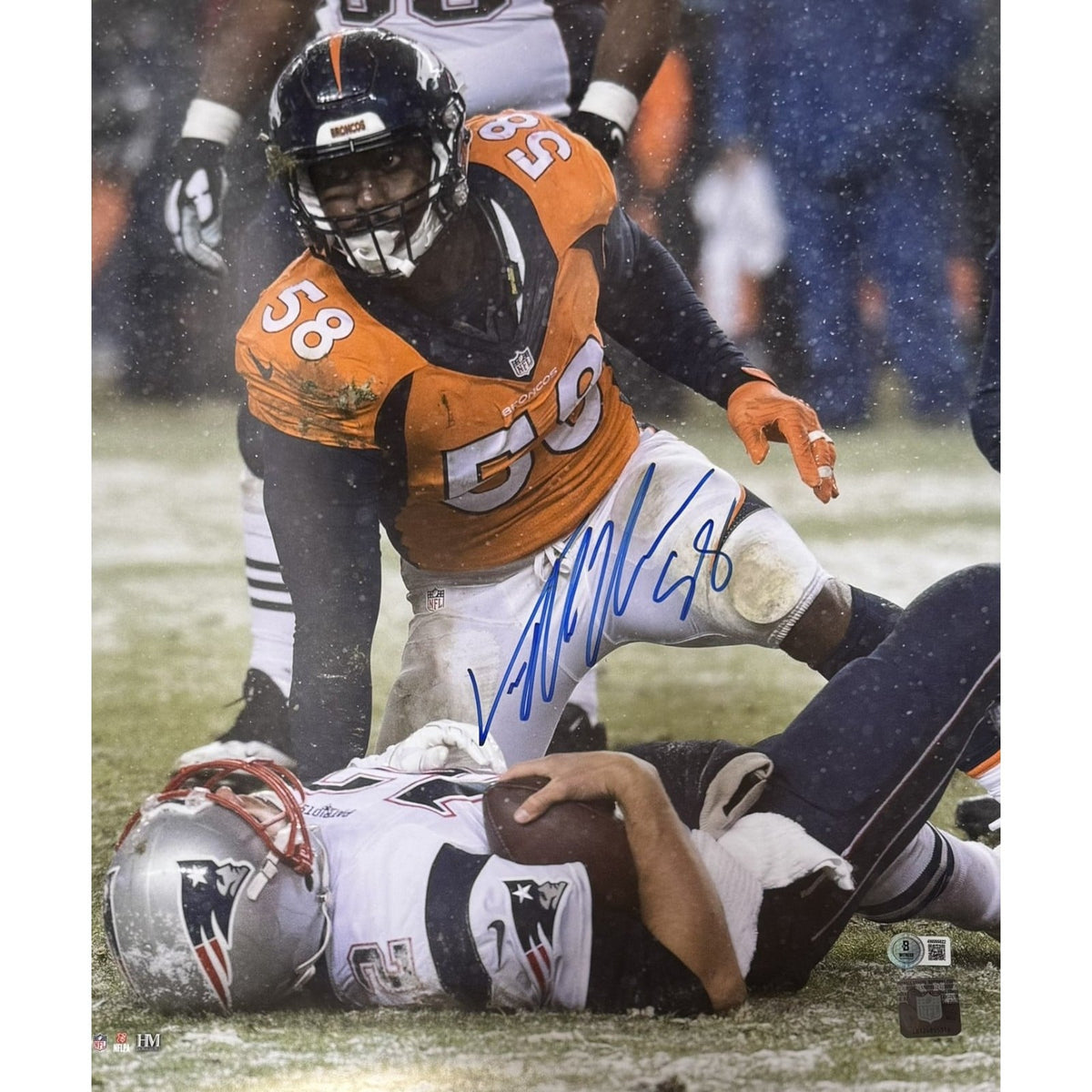Von Miller Autographed Denver Broncos 16x20 Photo – Beckett Witness Authenticated-Powers Sports Memorabilia