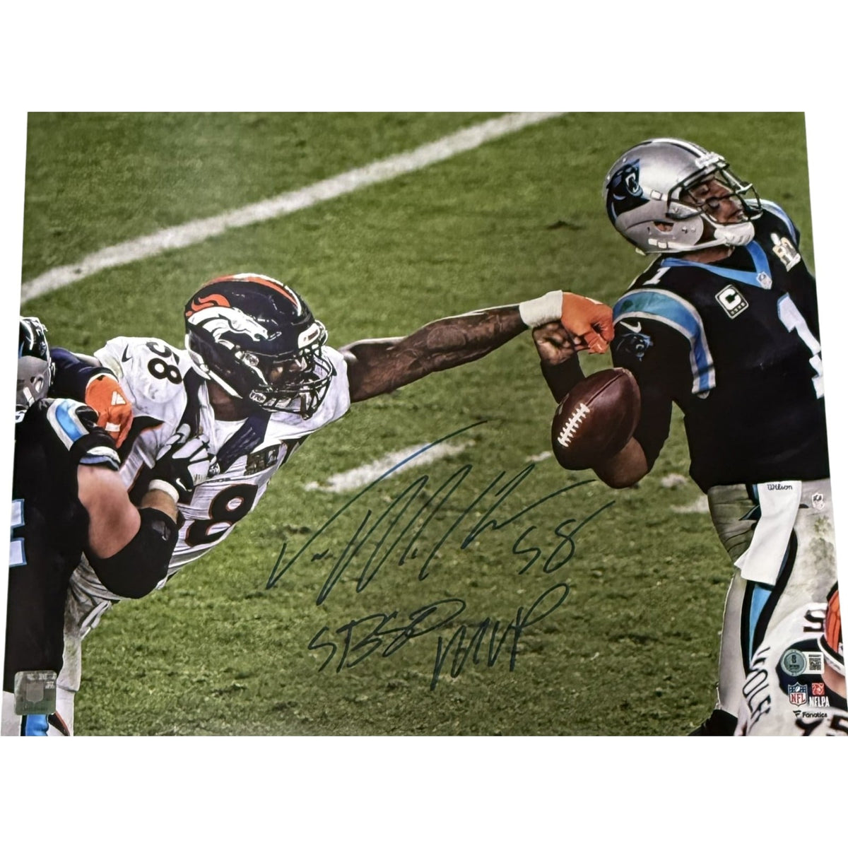 Von Miller Signed Denver Broncos 16x20 Photo SB MVP Beckett WIT-Powers Sports Memorabilia