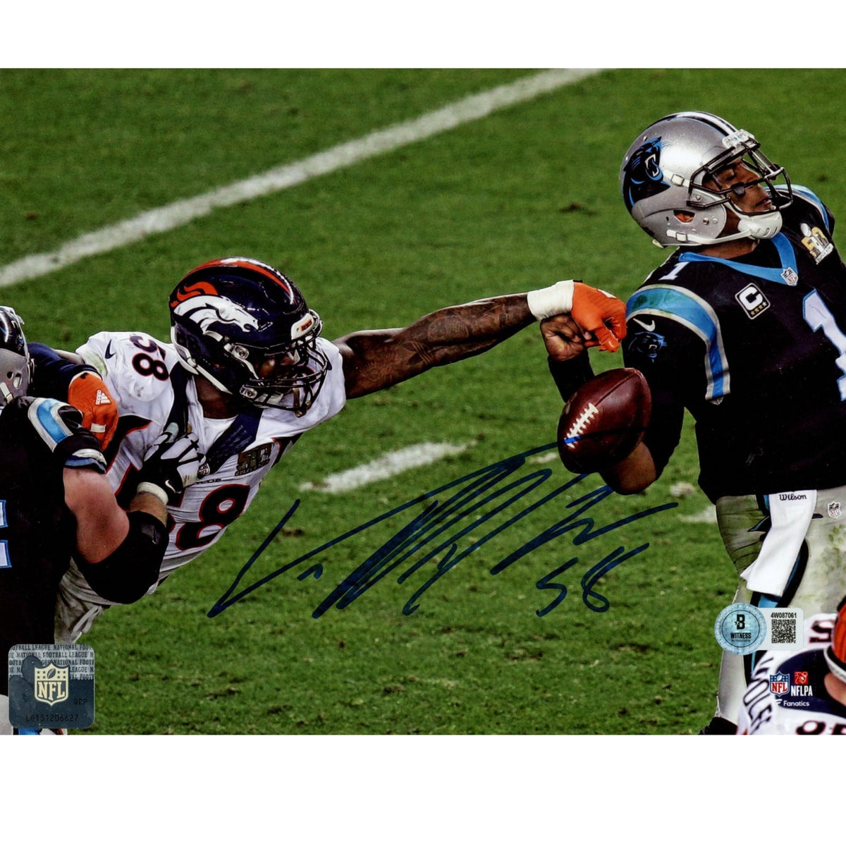 Von Miller Hand-Signed Denver Broncos 8x10 Photo – Beckett Witness Authenticated-Powers Sports Memorabilia
