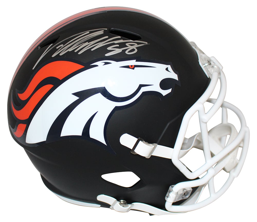 Von Miller Denver Broncos Signed Full Size Helmet - Black Matte Replica JSA JSA-Powers Sports Memorabilia