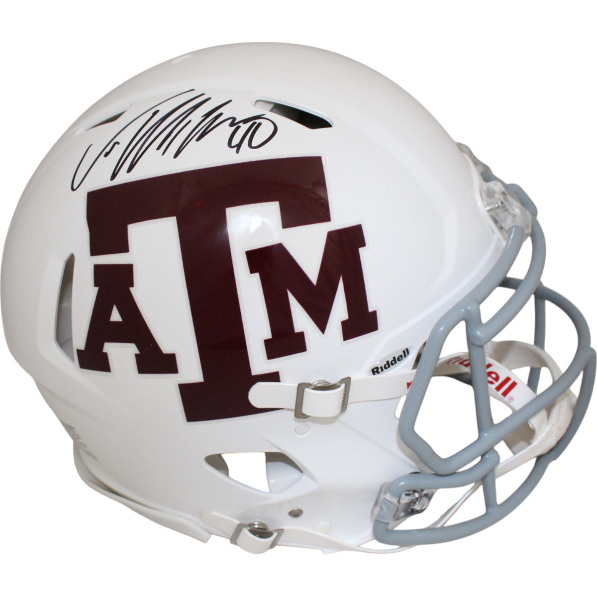 Von Miller Texas A&M Aggies Authentic White Full Size Signed Helmet-Powers Sports Memorabilia