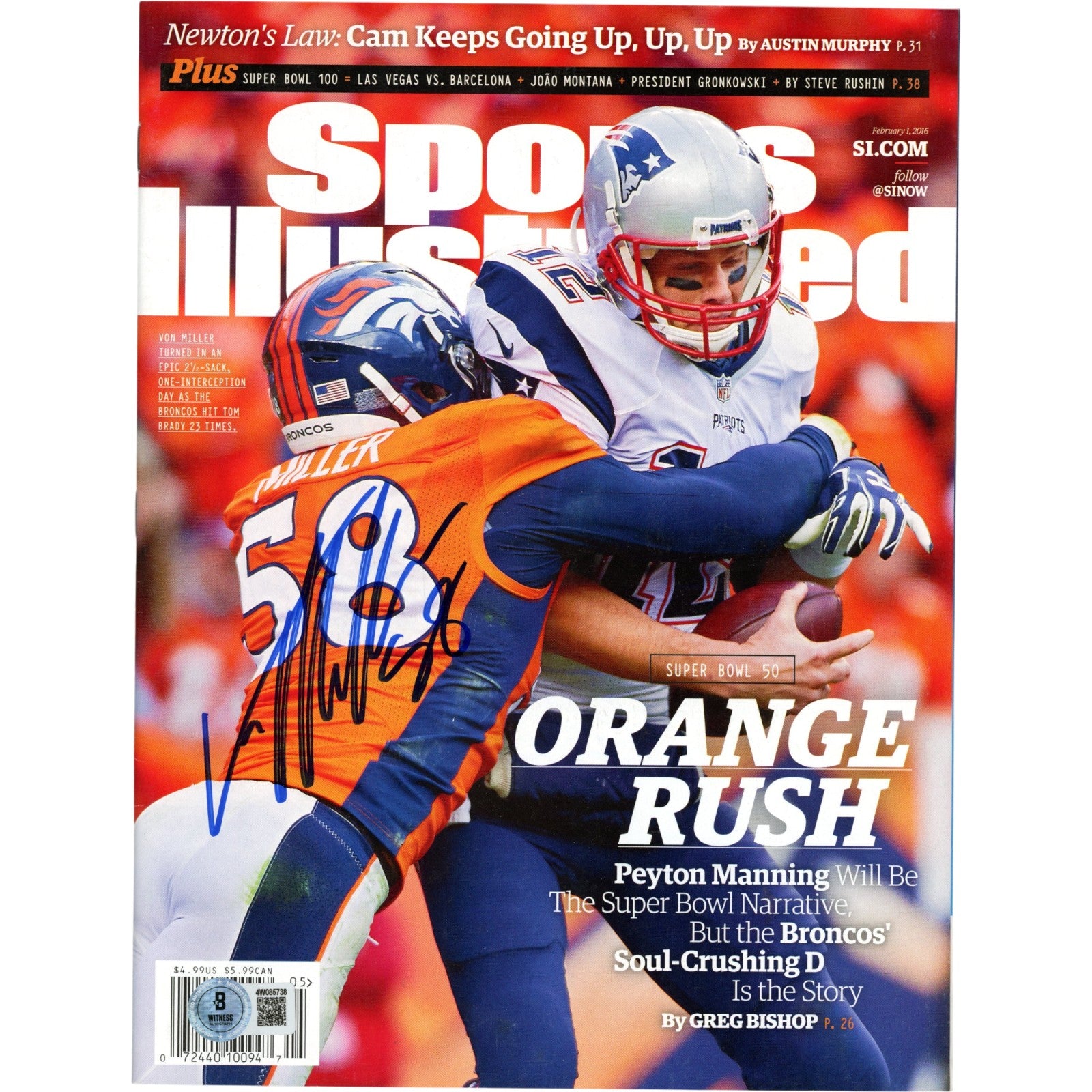 Von Miller Denver Broncos Signed Sports Illustrated Magazine-Powers Sports Memorabilia