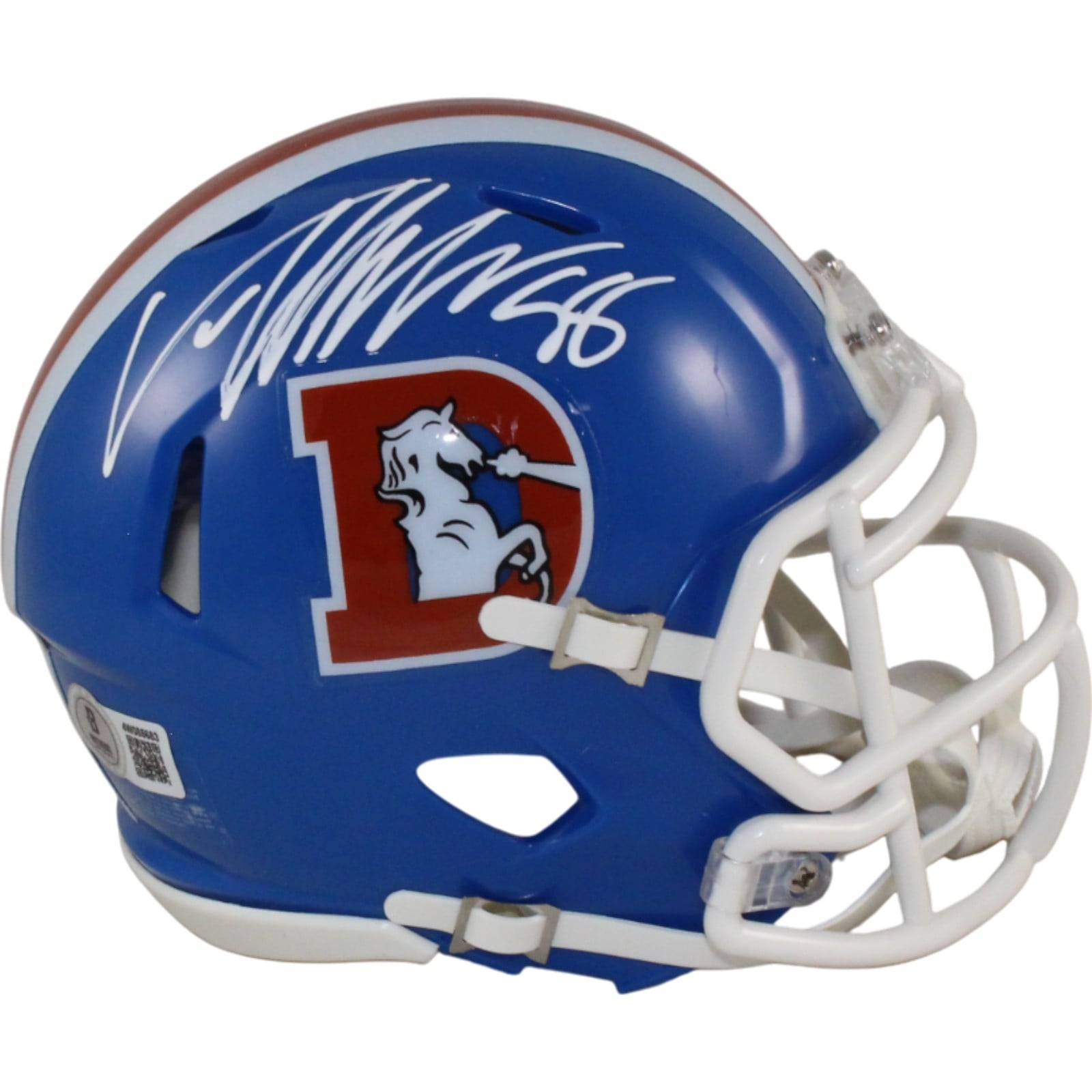 Von Miller Signed Denver Broncos TB Mini Helmet – Beckett Witness Authenticated-Powers Sports Memorabilia