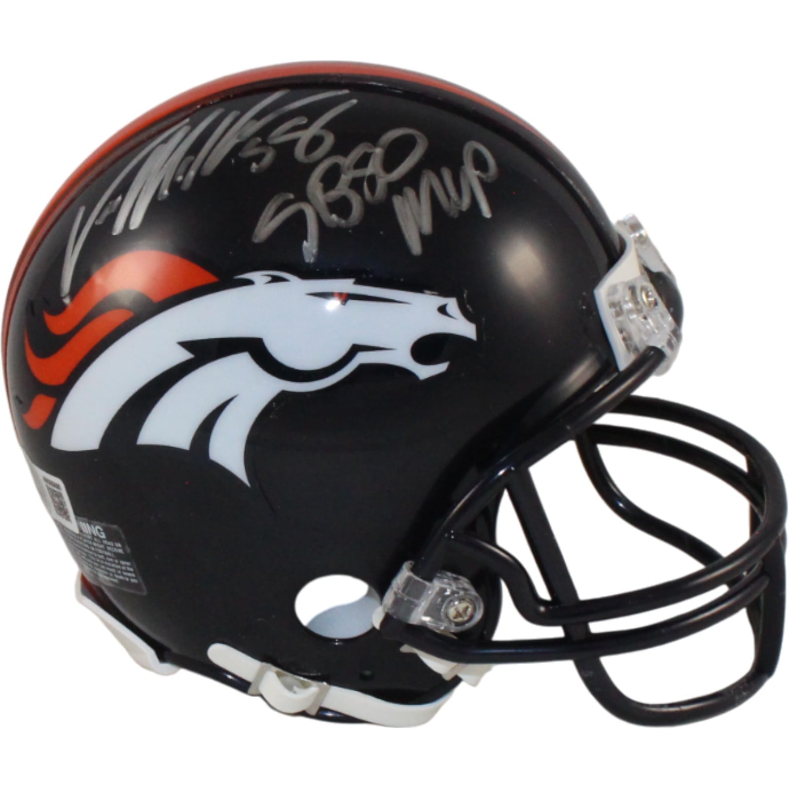 Von Miller Signed Denver Broncos VSR4 Mini Helmet SB MVP Beckett WIT-Powers Sports Memorabilia