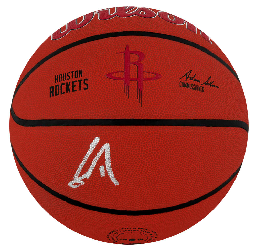 Yao Ming Houston Rockets Autographed Wilson Logo NBA Basketball-Powers Sports Memorabilia
