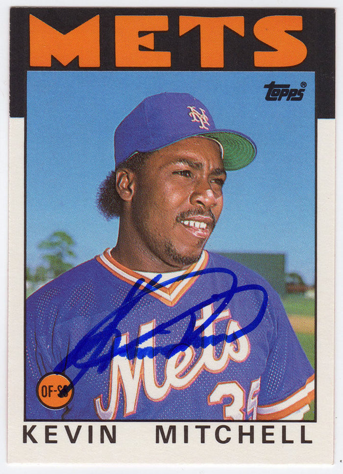Kevin Mitchell Autographed New York Mets 1986 Topps Traded Rookie Baseball Card #74T-Powers Sports Memorabilia
