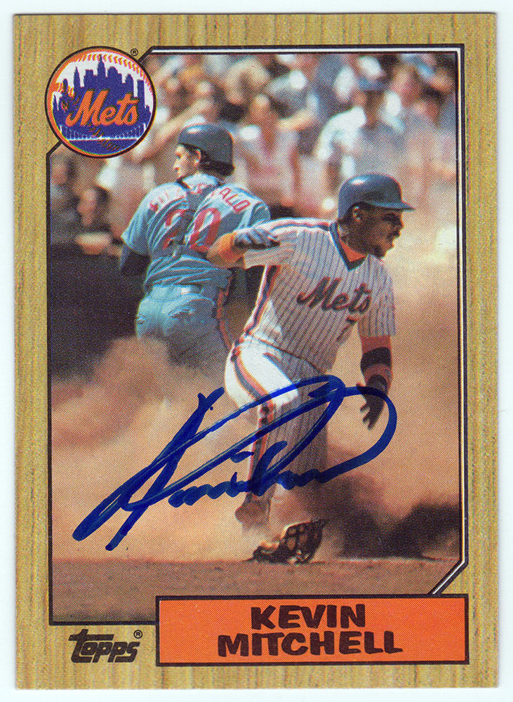 Kevin Mitchell Autographed New York Mets 1987 Topps Rookie Baseball Card #653-Powers Sports Memorabilia
