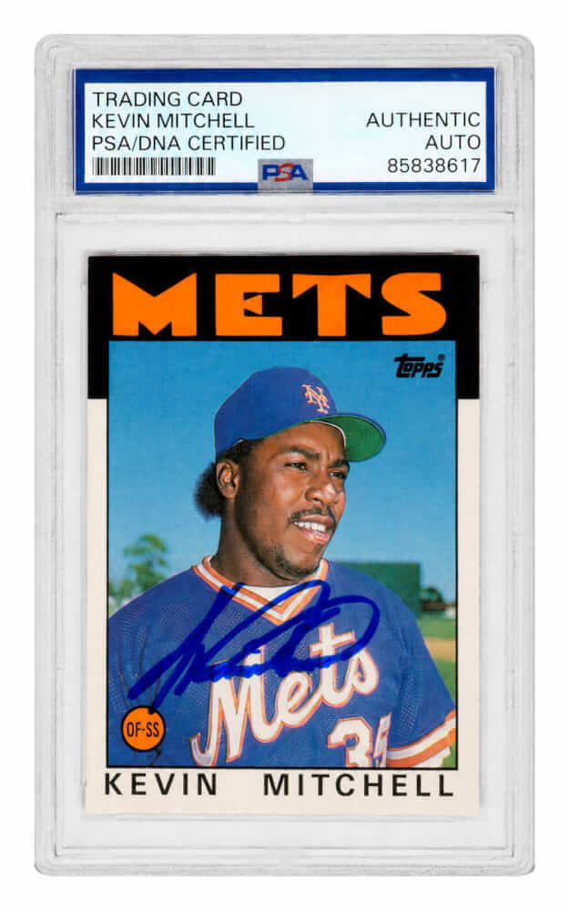 Kevin Mitchell Autographed New York Mets 1986 Topps Traded Rookie Baseball Card #74T - (PSA Encapsulated)-Powers Sports Memorabilia