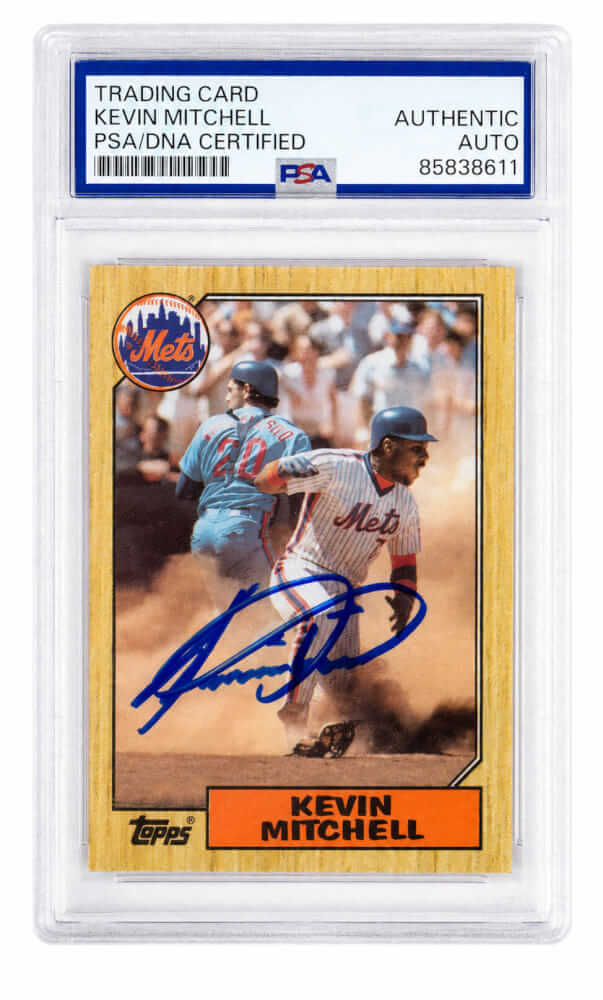 Kevin Mitchell New York Mets Autographed 1987 Topps Rookie Baseball Card-Powers Sports Memorabilia