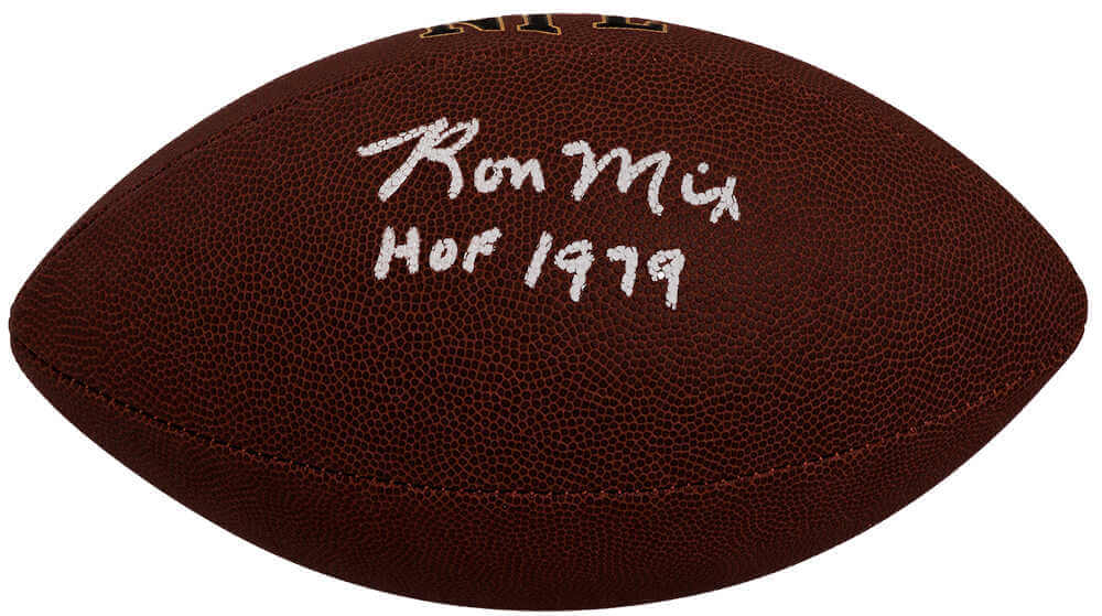 Ron Mix Autographed Wilson Super Grip Full Size NFL Football with HOF'79-Powers Sports Memorabilia