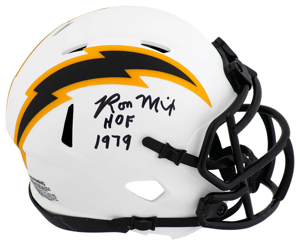 Ron Mix Los Angeles Chargers Autographed LUNAR Riddell Mini Helmet-Powers Sports Memorabilia