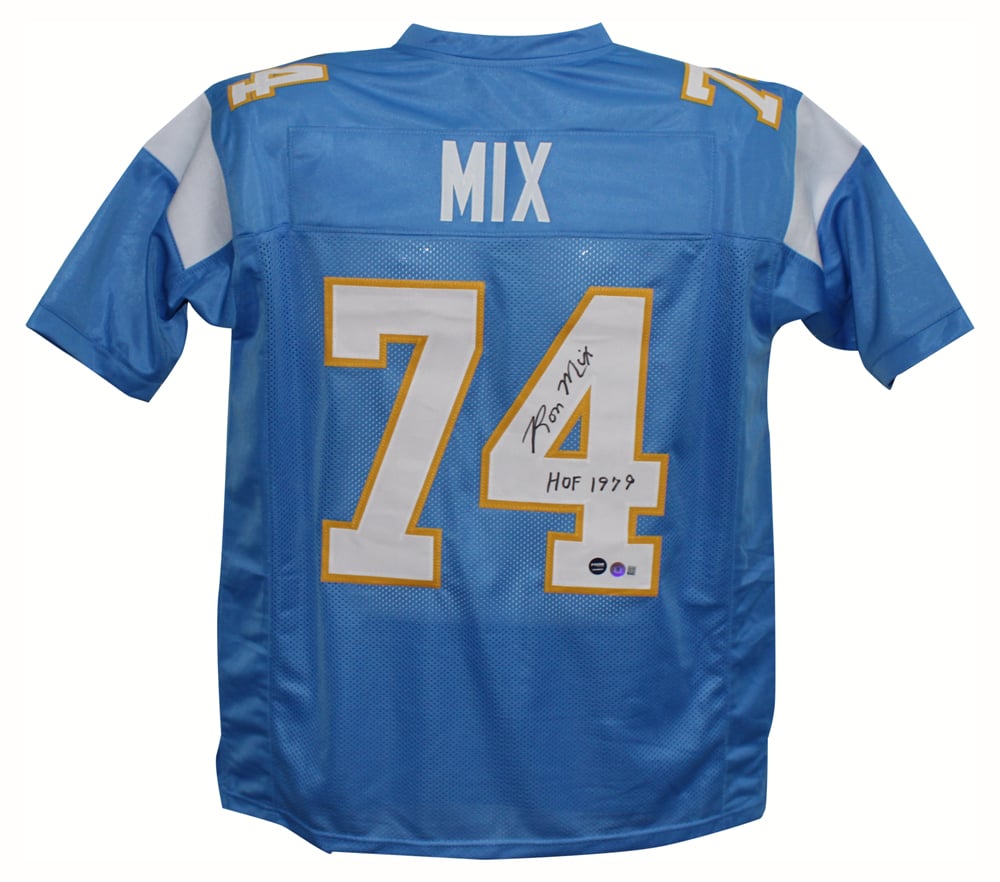 Ron Mix Signed Pro Style Blue XL Jersey – Beckett Authenticated-Powers Sports Memorabilia