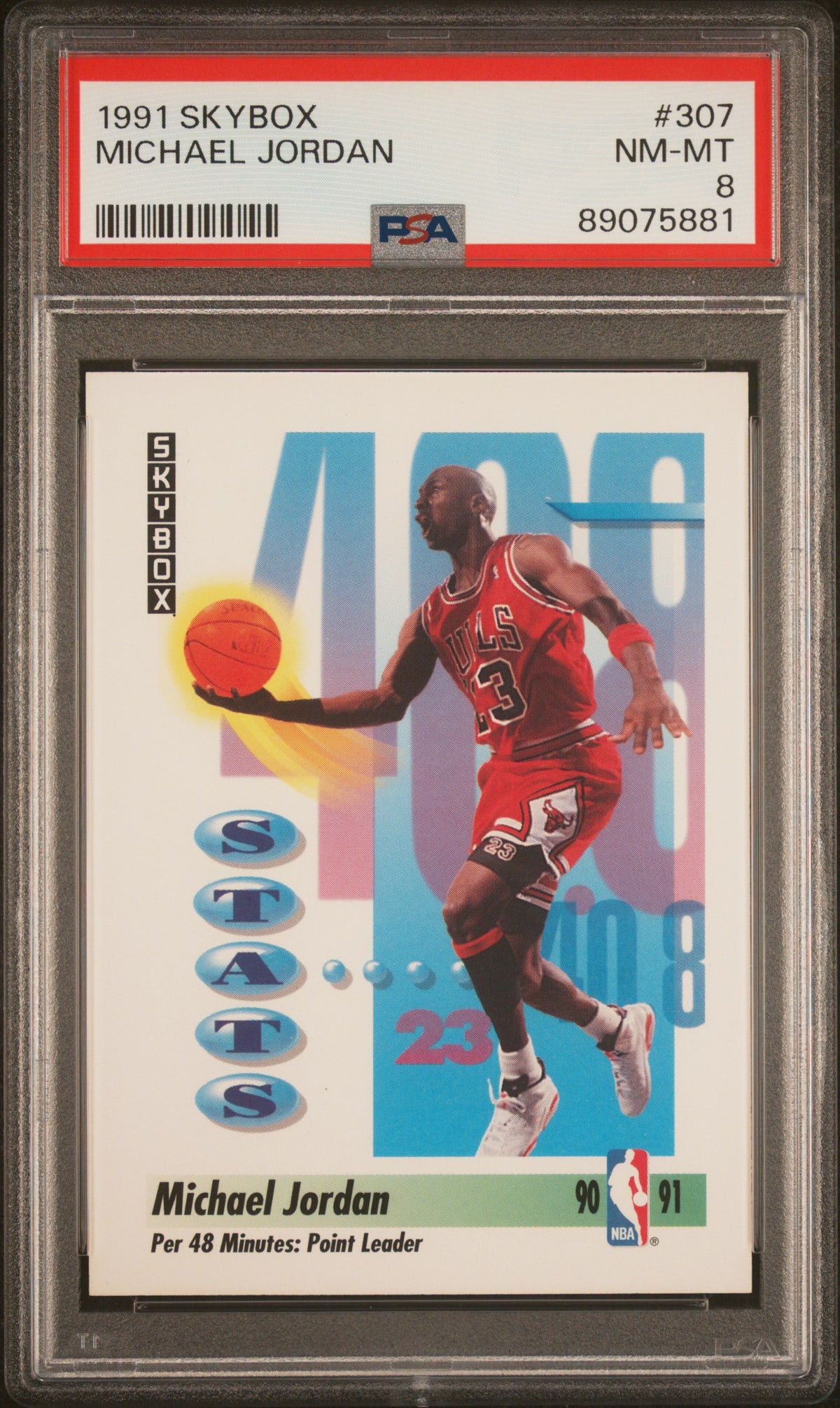 Michael Jordan 1991 Skybox Basketball Card #307 Graded PSA 8-Powers Sports Memorabilia