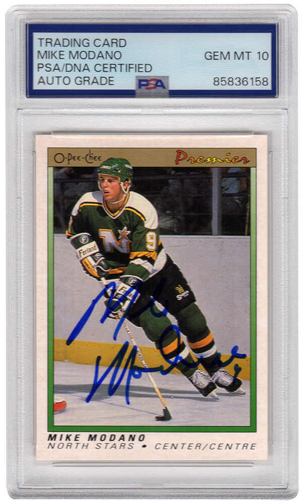 Mike Modano Dallas Stars Autographed North 1990 91 O Pee Chee Premier-Powers Sports Memorabilia