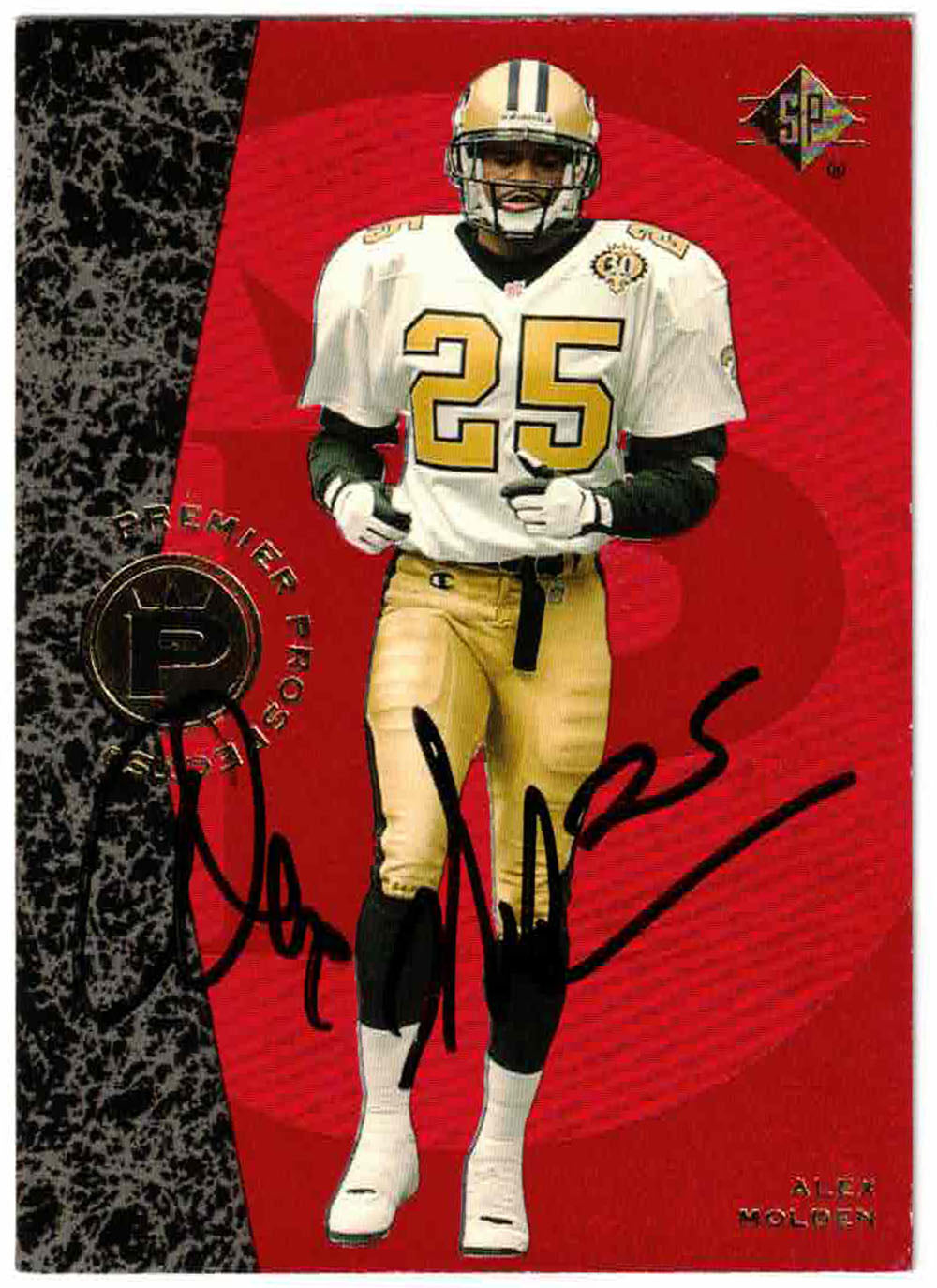 Alex Molden New Orleans Saints Signed Card - 1995 Upper Deck SP #10-Powers Sports Memorabilia