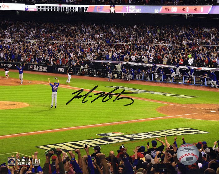 Mike Montgomery Autographed Chicago Cubs 2016 World Series Final Out 8x10 Photo-Powers Sports Memorabilia