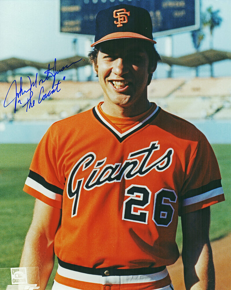 John Montefusco Autographed San Francisco Giants Pose 8x10 Photo with The Count-Powers Sports Memorabilia