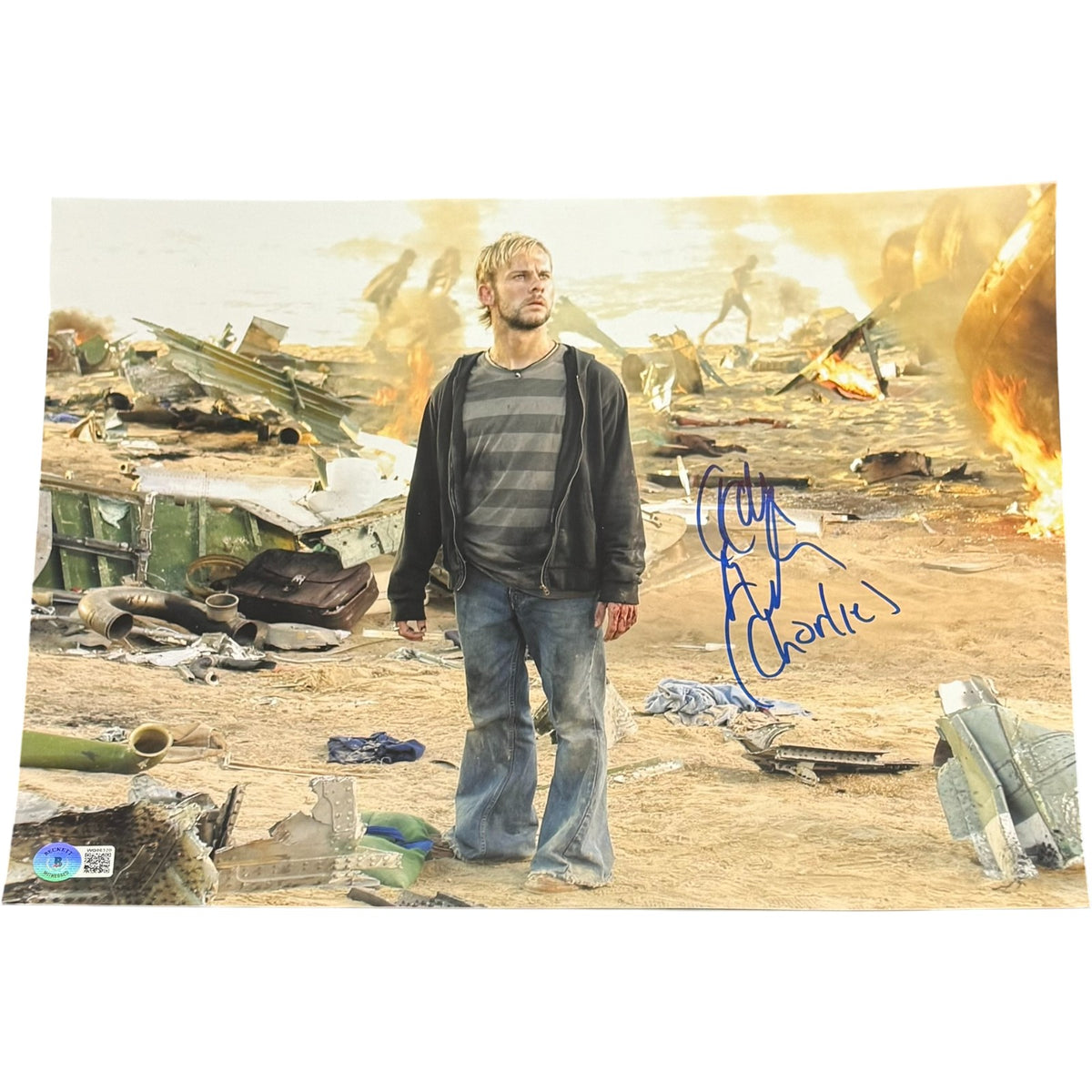 Dominic Monaghan Lost Signed 11x14 Photo - Charlie Beckett Beckett - 54348-Powers Sports Memorabilia