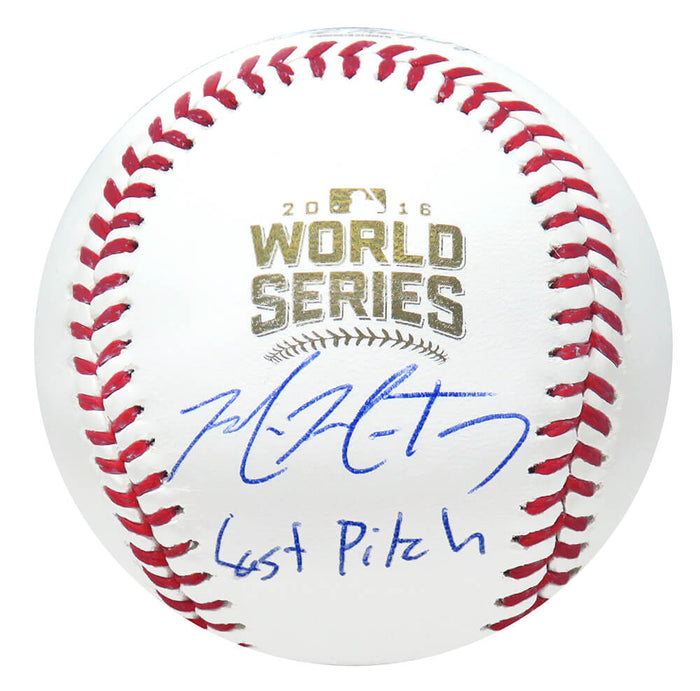 Mike Montgomery Autographed Rawlings Official 2016 World Series MLB Baseball with Last Pitch-Powers Sports Memorabilia