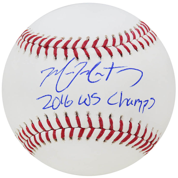 Mike Montgomery Autographed Rawlings Official MLB Baseball with 2016 WS Champs-Powers Sports Memorabilia
