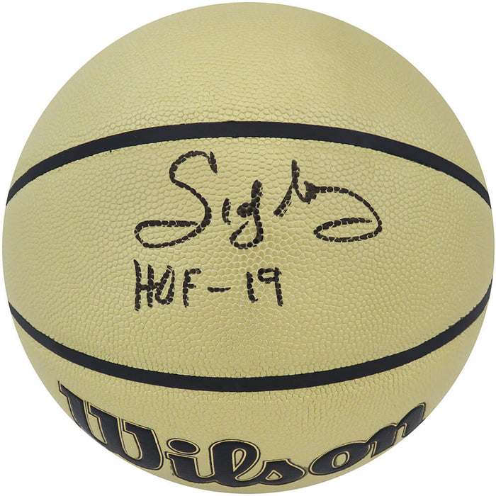 Sidney Moncrief Autographed Wilson Gold NBA Basketball w/ HOF?19-Powers Sports Memorabilia