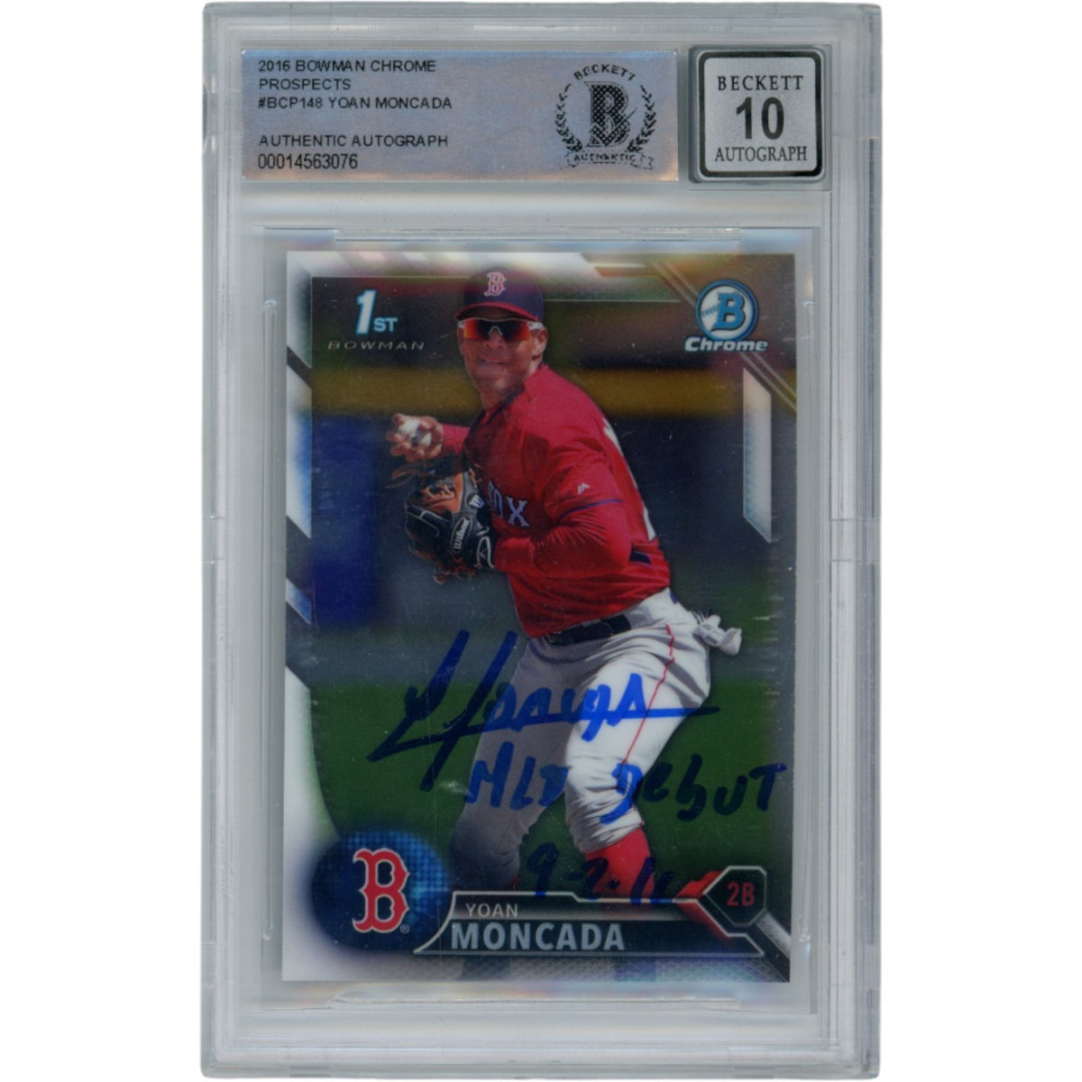 Yoan Moncada Chicago White Sox Signed Card - 16 Bowman Chrome Prospects #BCP148 Debut Beckett Beckett-Powers Sports Memorabilia