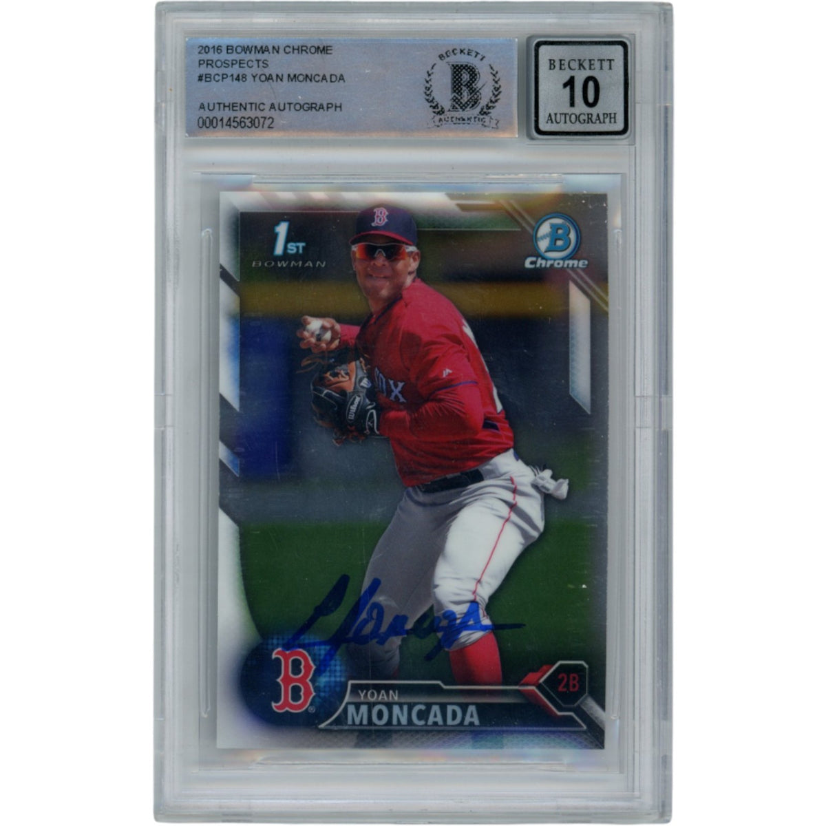 Yoan Moncada Chicago White Sox Signed Card - 2016 Bowman Chrome Prospects #BCP148 Beckett Beckett-Powers Sports Memorabilia