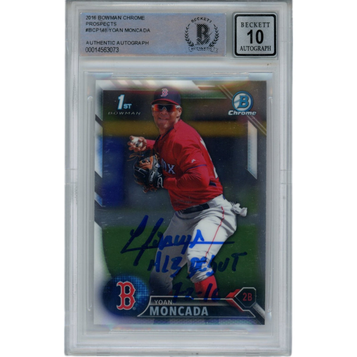 Yoan Moncada Chicago White Sox Signed Card - MLB Debut Beckett Beckett-Powers Sports Memorabilia
