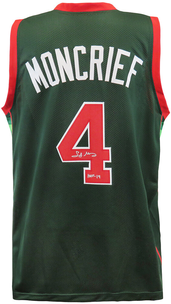Sidney Moncrief Autographed Green Custom Basketball Jersey with HOF'19-Powers Sports Memorabilia