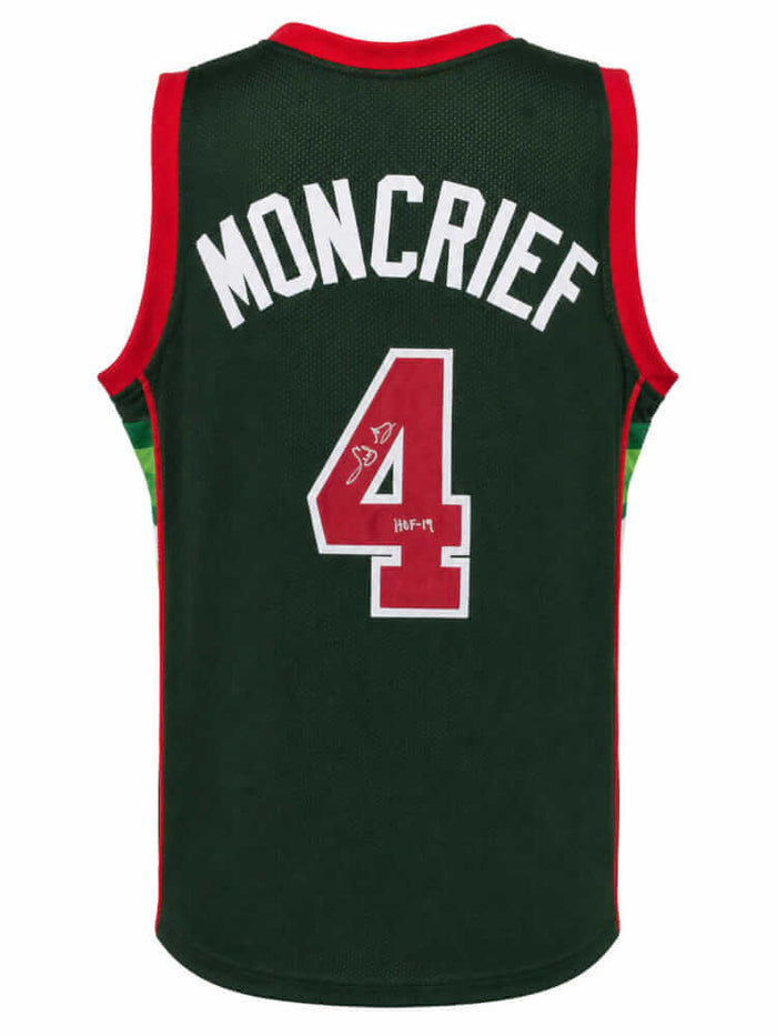Sidney Moncrief Autographed Green Throwback Custom Basketball Jersey with HOF'19-Powers Sports Memorabilia