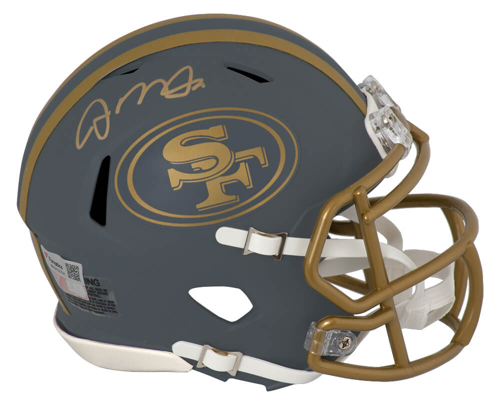Joe Montana Autographed San Francisco 49ers SLATE Riddell Speed Mini Helmet - (Fanatics)-Powers Sports Memorabilia