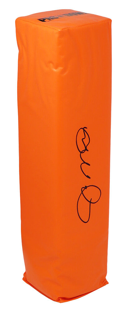 Joe Montana Autographed BSN Orange End Zone Football Pylon-Powers Sports Memorabilia