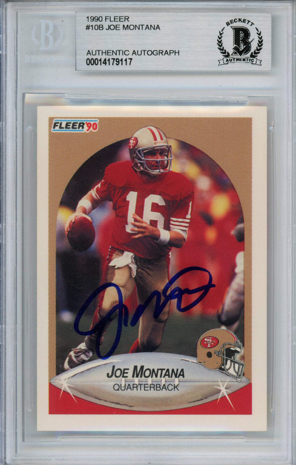 Joe Montana San Francisco 49ers Signed Card - 1990 Fleer #10 Beckett Slab Beckett-Powers Sports Memorabilia
