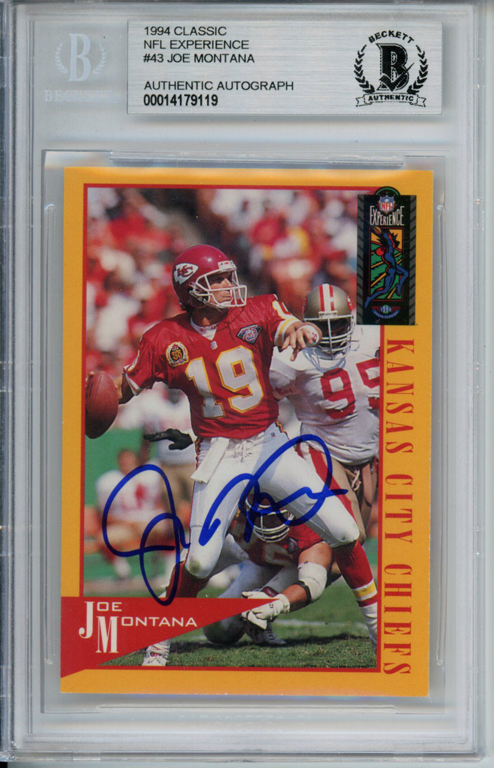 Joe Montana San Francisco 49ers Signed Card - 1994 Classic #43 Beckett Slab Beckett-Powers Sports Memorabilia